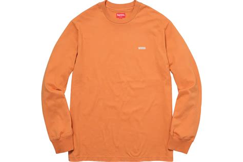 Supreme Metallic Box Logo L/S Tee 'Light Orange'